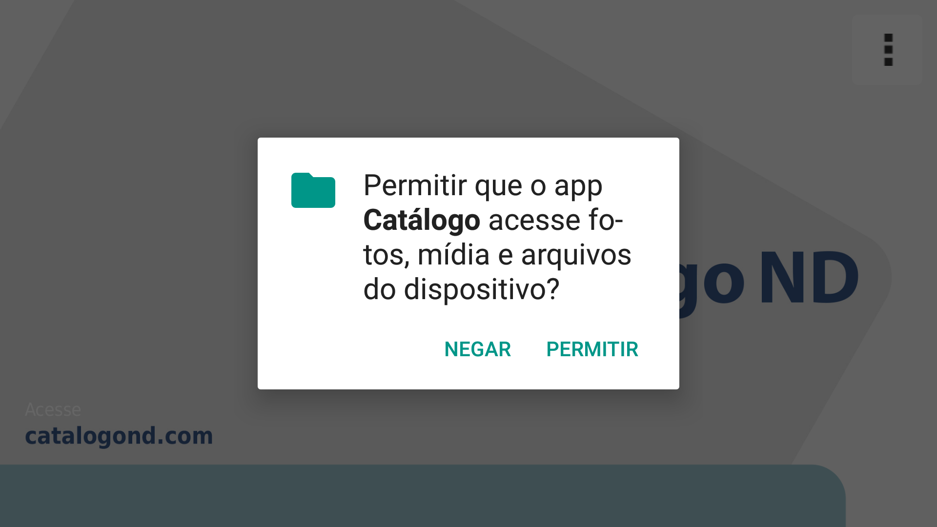 Catálogo ND - Permitir permissão